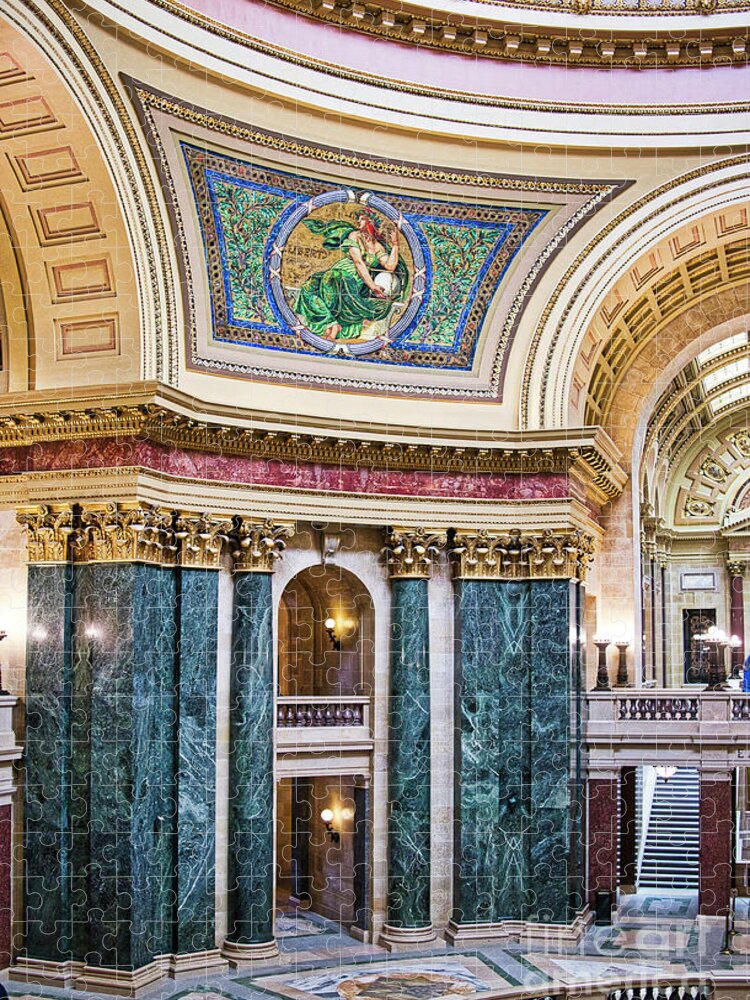Capitol Jigsaw Puzzle featuring the photograph Capitol - Madison - Wisconsin by Steven Ralser