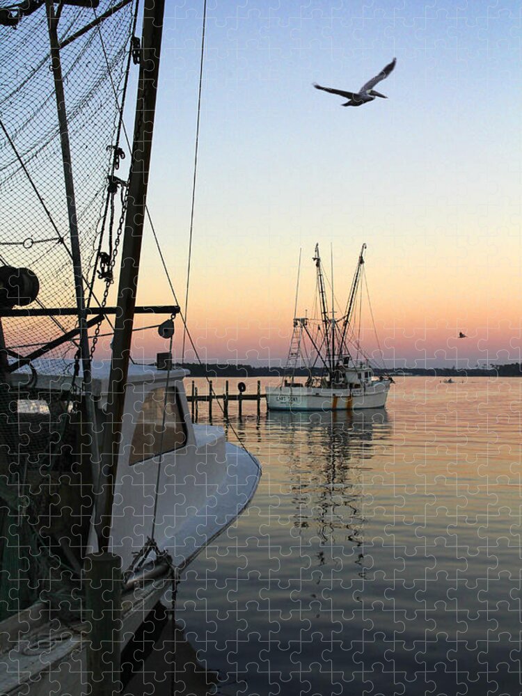 Fishing Boat Jigsaw Puzzle featuring the photograph Captain Tony - In for the Night by Mike McGlothlen