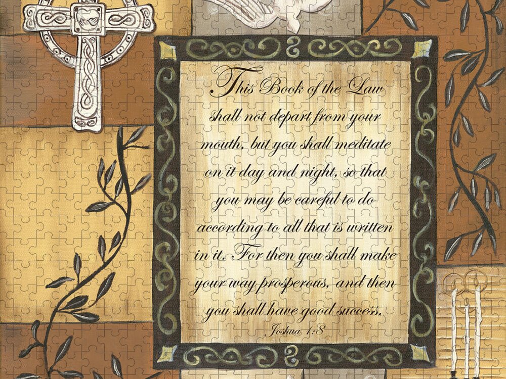 Scripture Jigsaw Puzzle featuring the painting Caramel Scripture by Debbie DeWitt