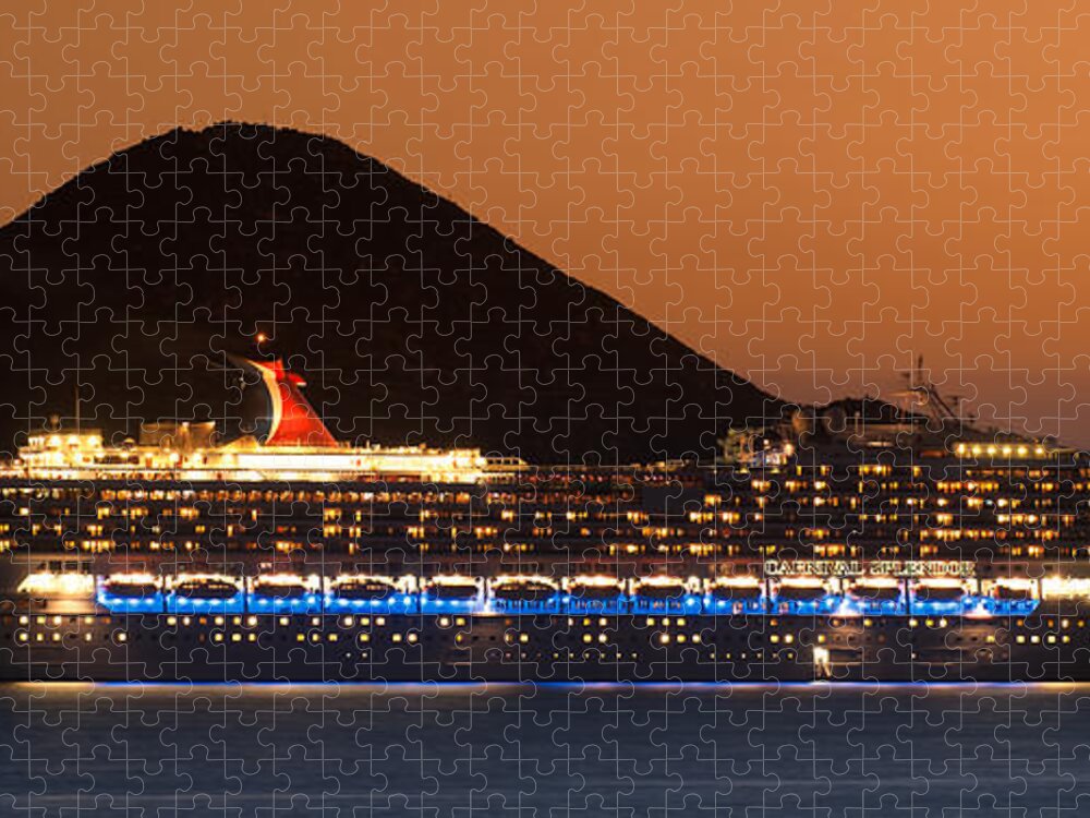 Los Cabos Jigsaw Puzzle featuring the photograph Carnival Splendor at Cabo San Lucas by Sebastian Musial