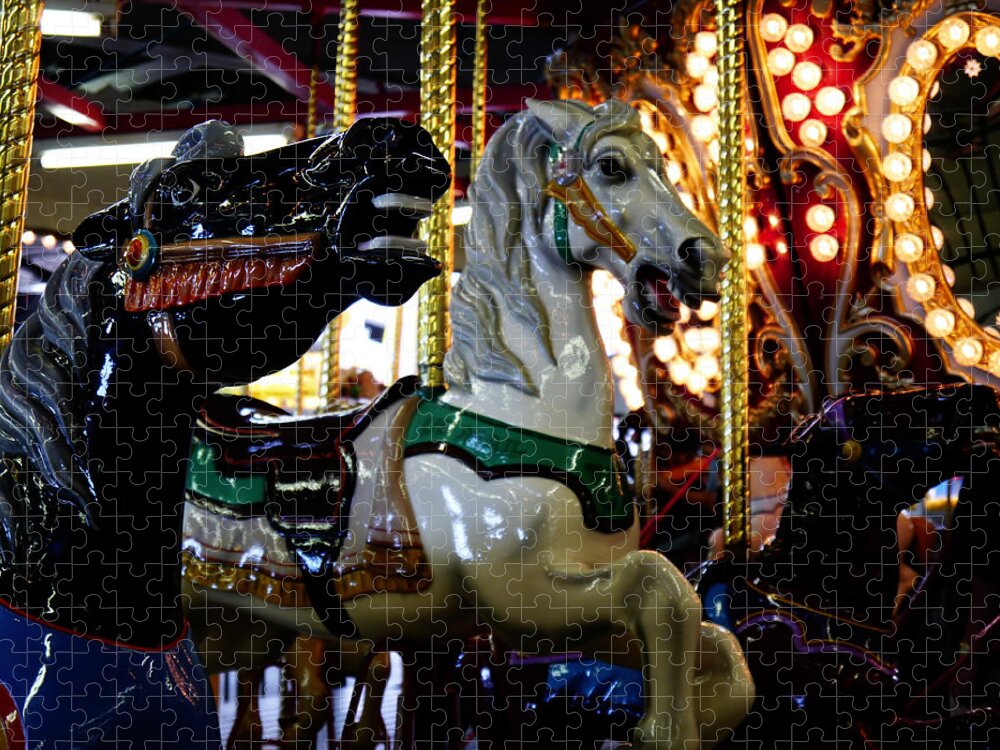Carousel Jigsaw Puzzle featuring the photograph Carousel Charge by Richard Reeve