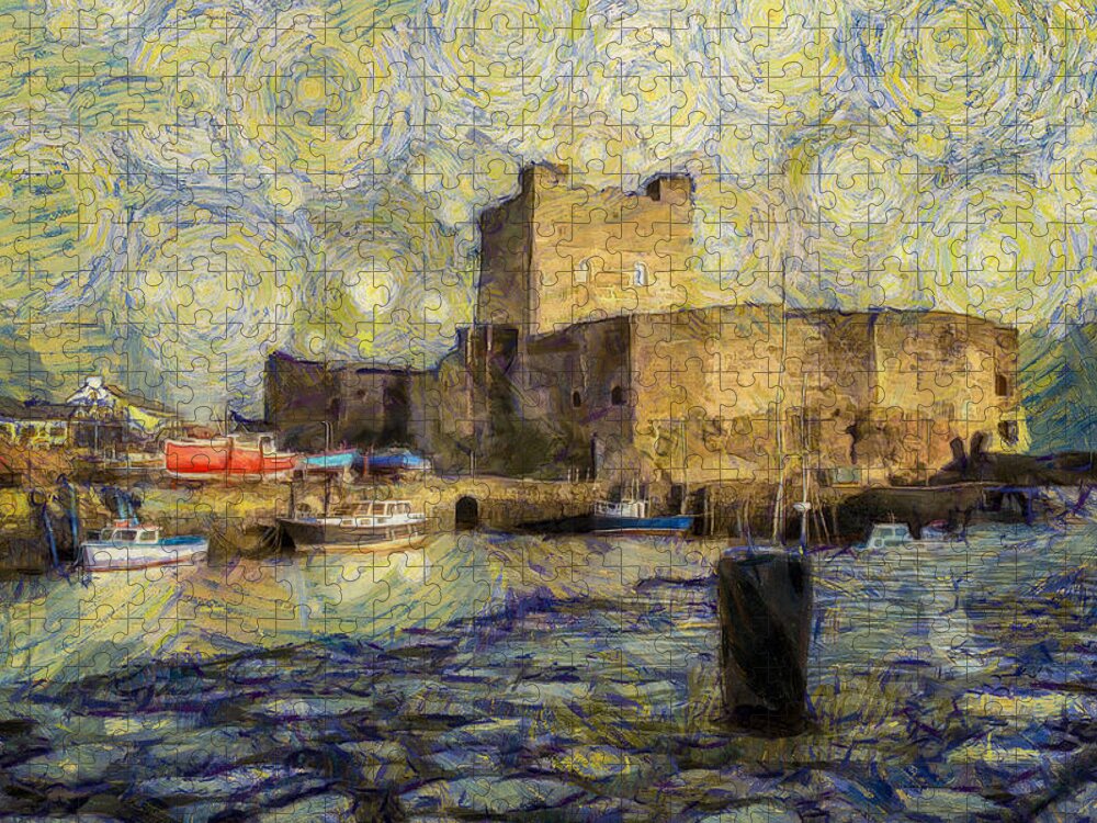 Carrickfergus Jigsaw Puzzle featuring the photograph Starry Carrickfergus Castle by Nigel R Bell