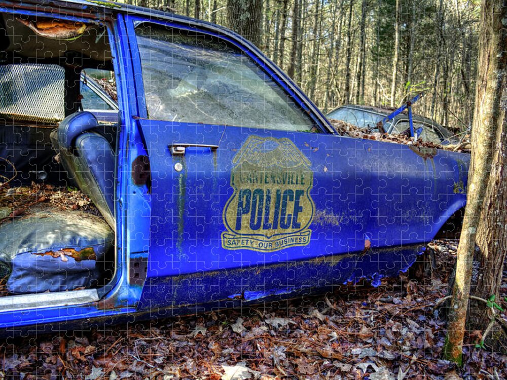 Old Car Jigsaw Puzzle featuring the photograph Cartersville Police Car by Greg and Chrystal Mimbs