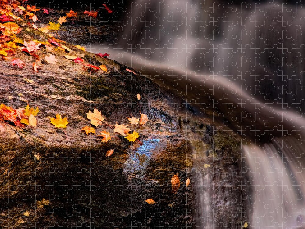 Autumn Foliage New England Jigsaw Puzzle featuring the photograph Cascading Fall Colors by Jeff Folger