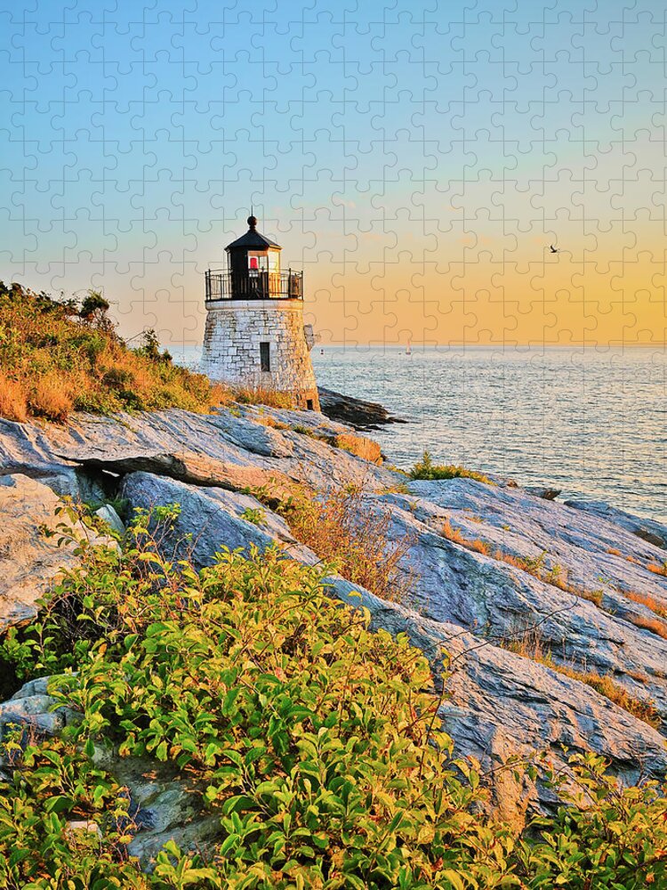 Castle Jigsaw Puzzle featuring the photograph Castle Hill Lighthouse 1 Newport by Marianne Campolongo