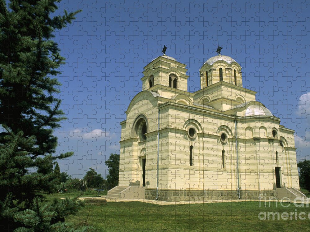 Europe Jigsaw Puzzle featuring the photograph Catholic Church In Pristina, Montenegro by Bill Bachmann