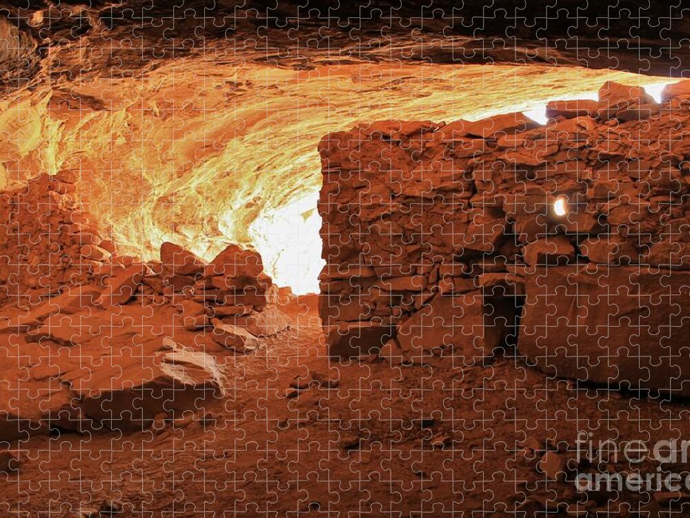 Handprint Jigsaw Puzzle featuring the photograph Cave Ruin 2 by Tonya Hance