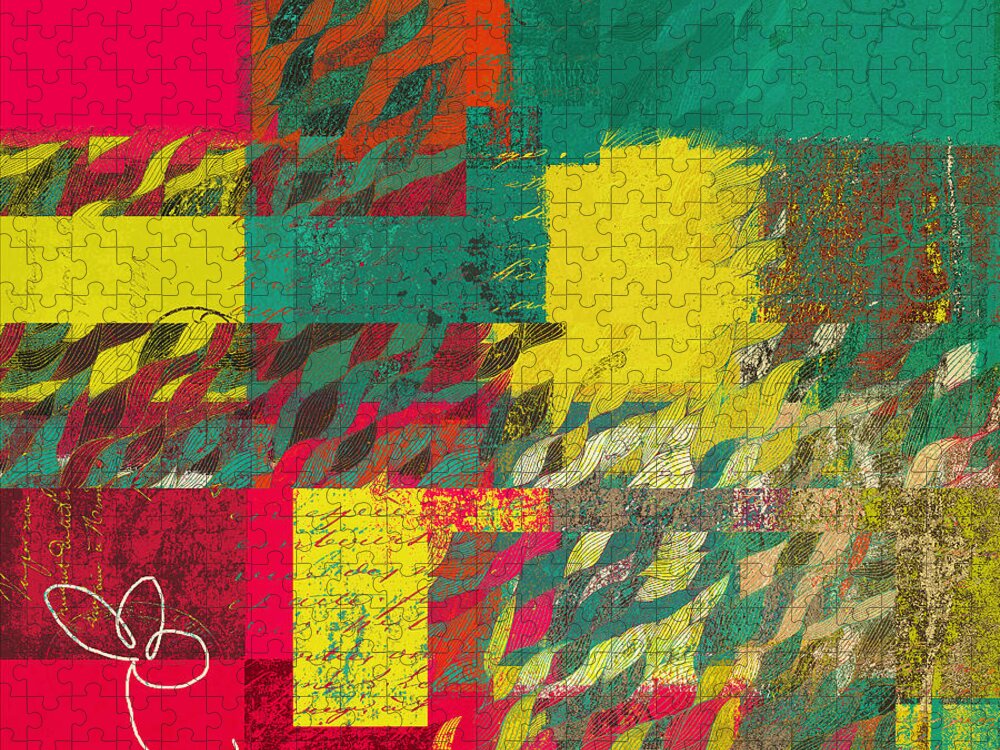 Abstract Jigsaw Puzzle featuring the digital art Celebrations - 131140143-04a by Variance Collections