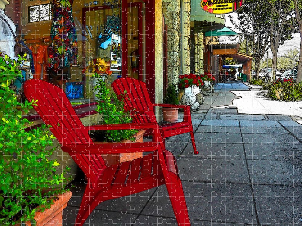 Chairs Jigsaw Puzzle featuring the photograph Chairs On A Sidewalk by James Eddy