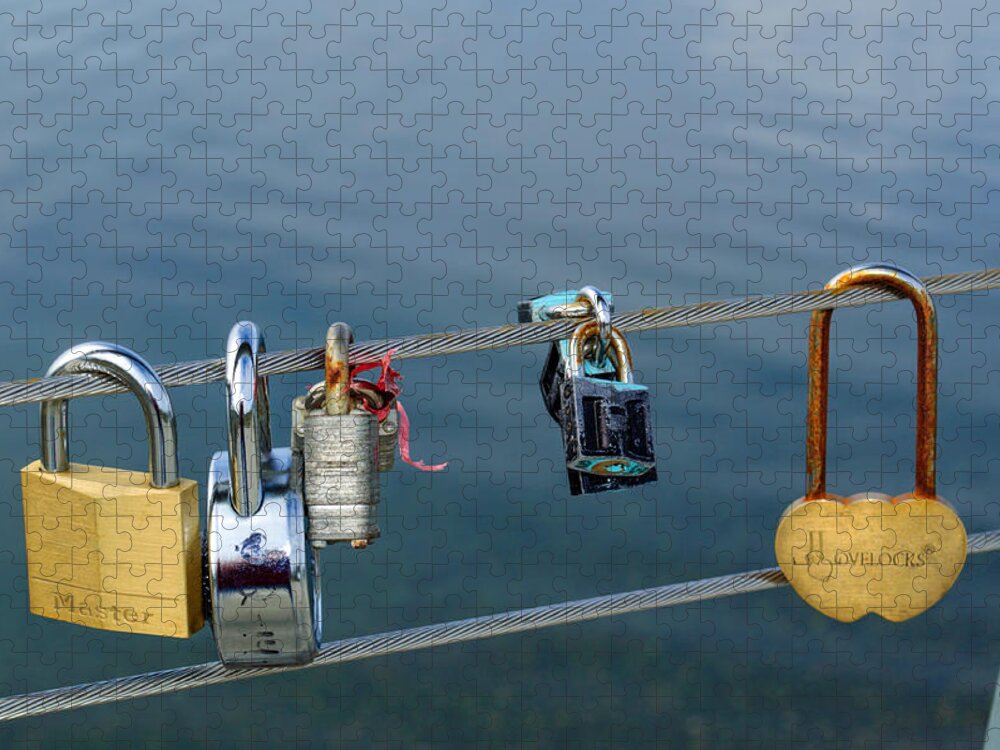 Chambers Bay Bridge Jigsaw Puzzle featuring the photograph Chambers Bridge of Love by Tikvah's Hope