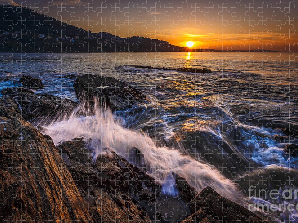 Ares Jigsaw Puzzle featuring the photograph Chamoso Point in Ares Estuary Galicia Spain by Pablo Avanzini