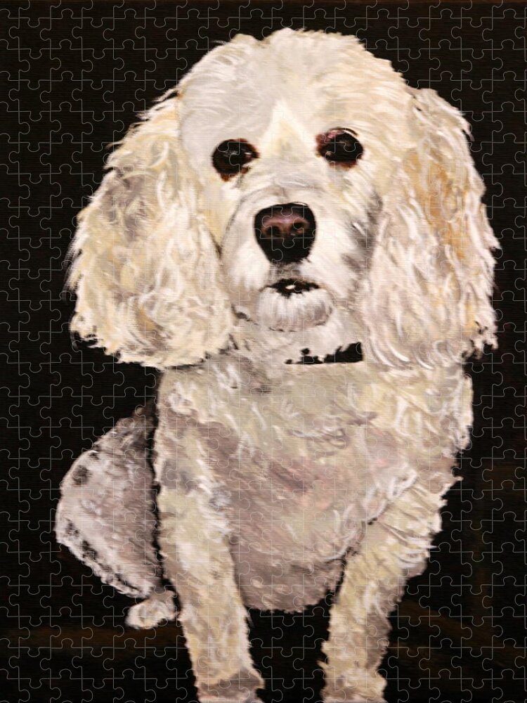 Cockapoo Jigsaw Puzzle featuring the painting Channel by Betty-Anne McDonald