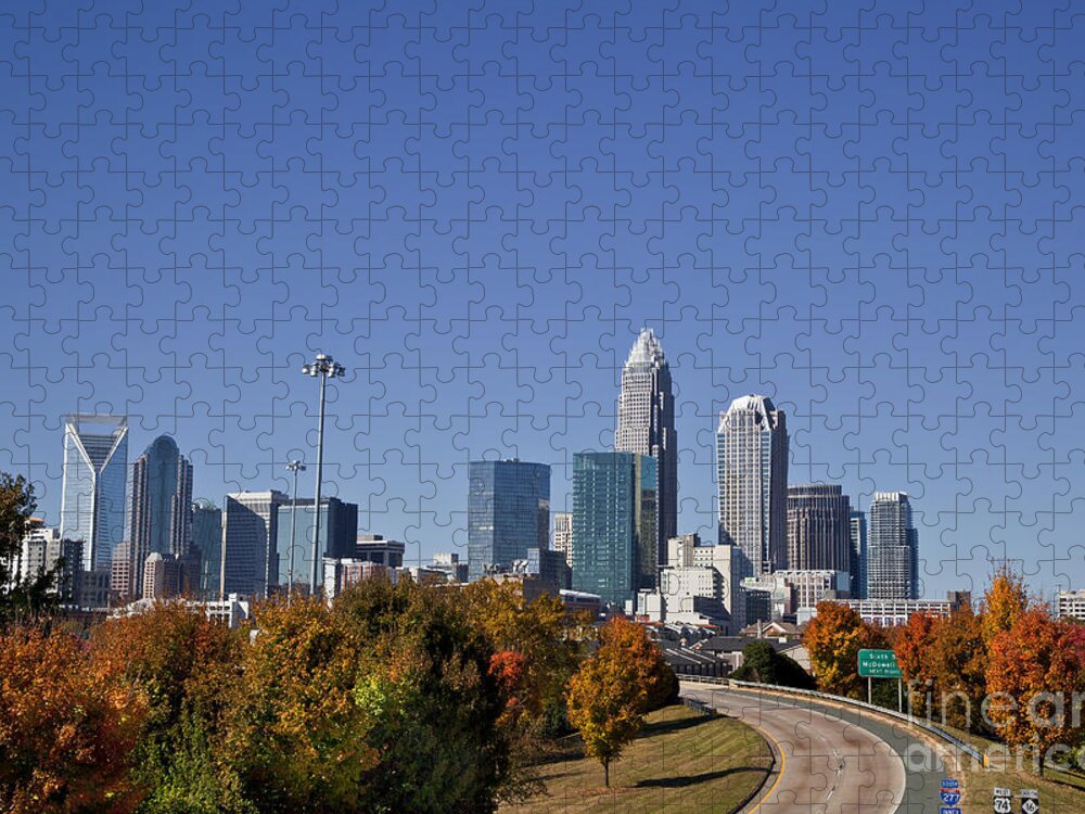 Skyline Jigsaw Puzzle featuring the photograph Charlotte North Carolina by Jill Lang