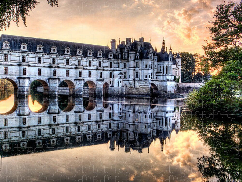 Chateau De Chenonceau Jigsaw Puzzle featuring the photograph Chenonceau Sunset by Weston Westmoreland