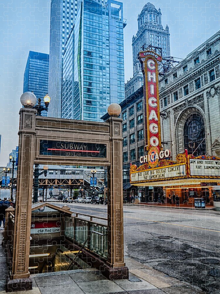 Chicago Jigsaw Puzzle featuring the photograph Chicago Theater by Mike Burgquist
