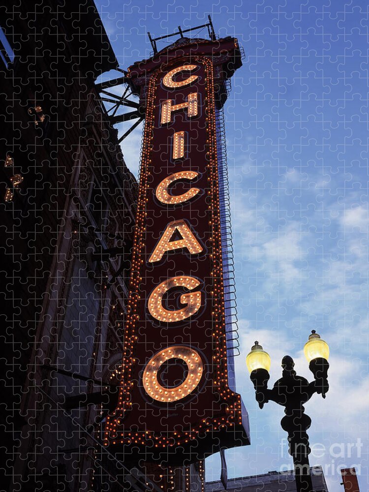Chicago Jigsaw Puzzle featuring the photograph Chicago Theater by Rafael Macia