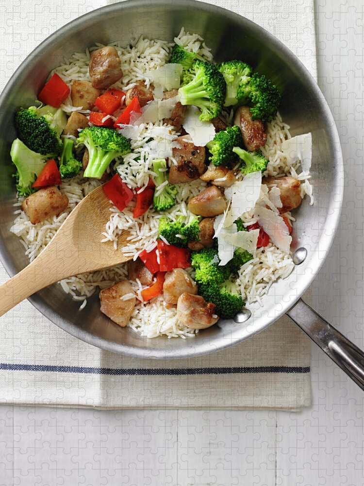 Broccoli Jigsaw Puzzle featuring the photograph Chicken And Rice Stir Fry by Iain Bagwell