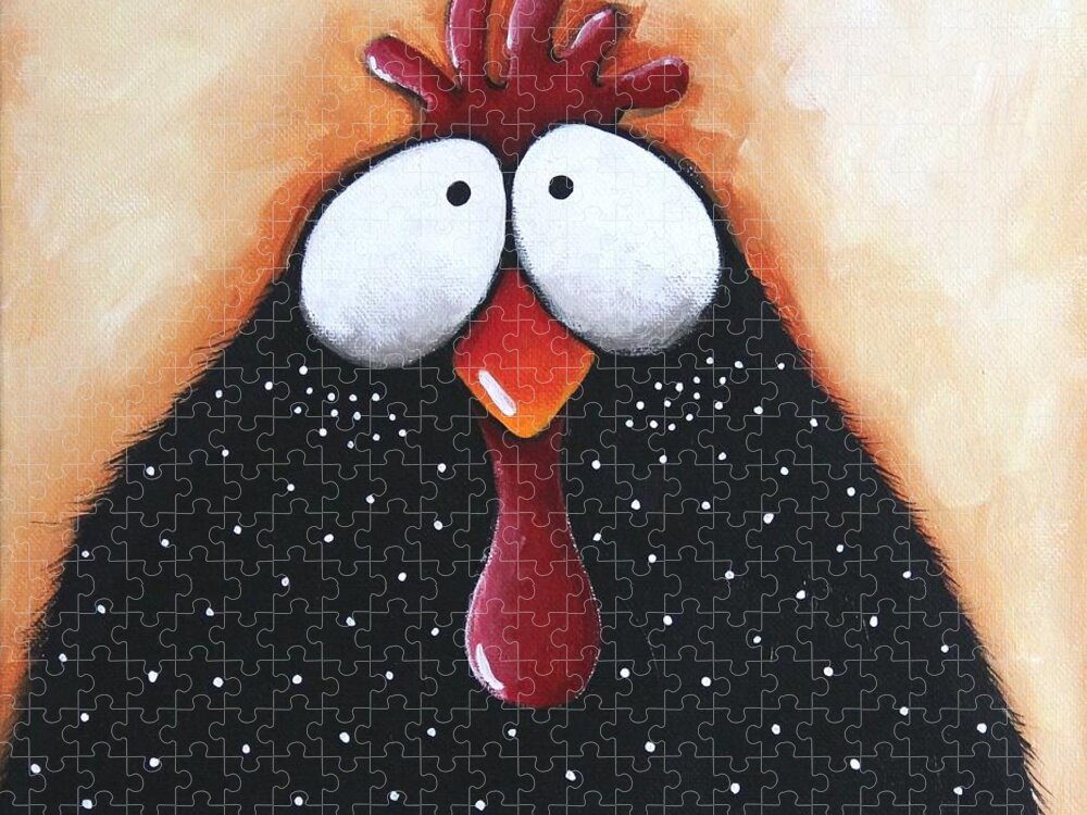 Chicken Jigsaw Puzzle featuring the painting Chicken Pox by Lucia Stewart