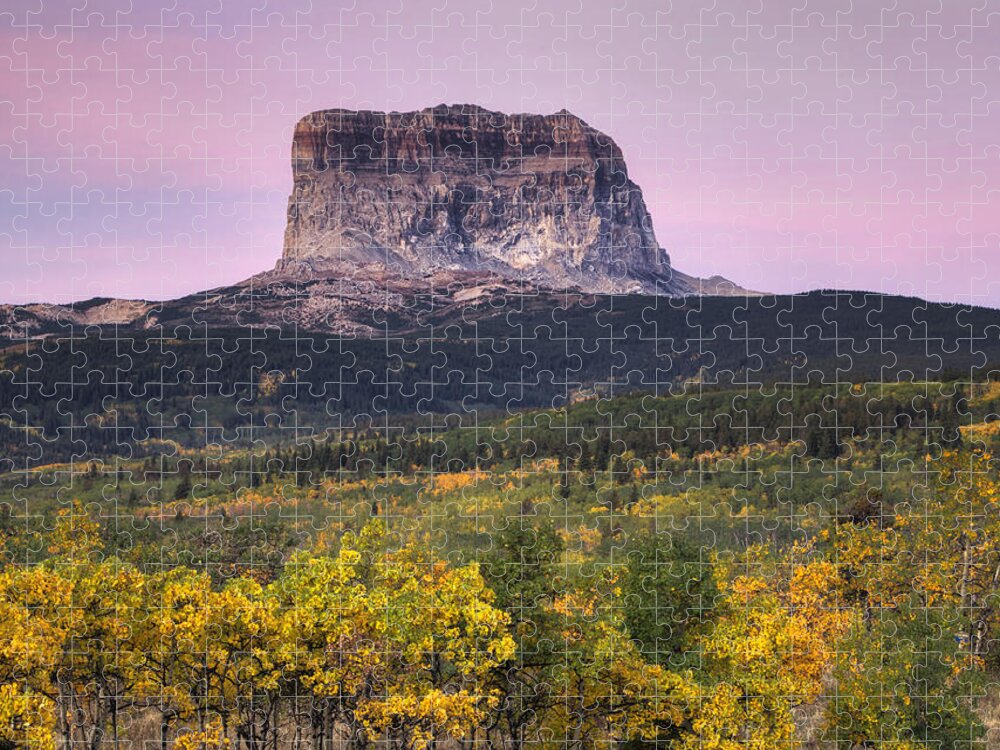 Glacier National Park Jigsaw Puzzle featuring the photograph Chief Mountain Sunrise by Mark Kiver