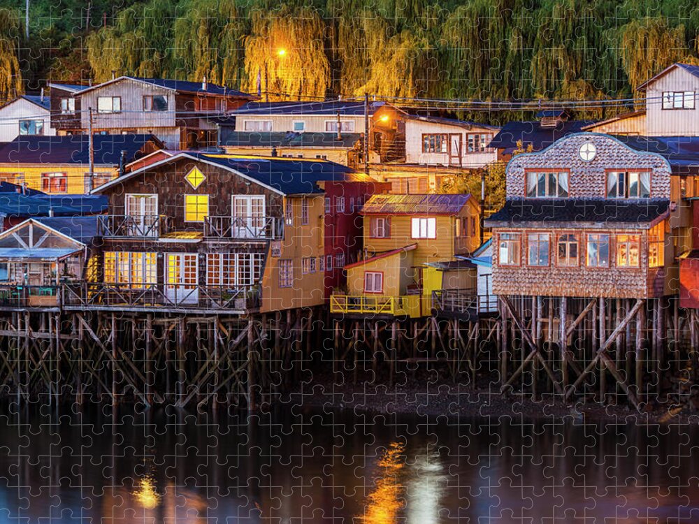 Water's Edge Jigsaw Puzzle featuring the photograph Chile, Chiloe Island by Walter Bibikow