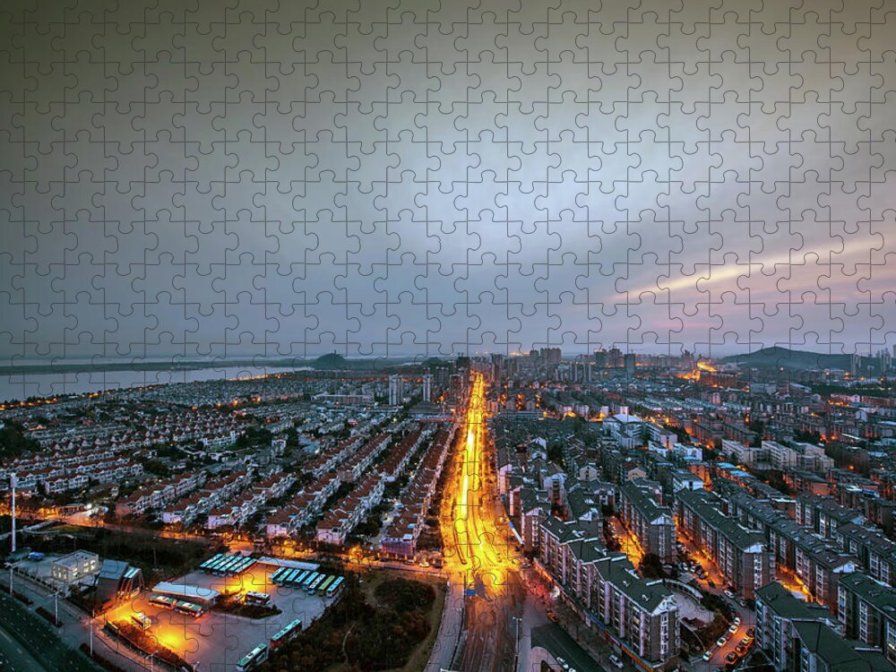 Social Issues Jigsaw Puzzle featuring the photograph China Jiangsu Townscape by Wei Wei