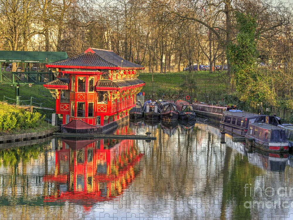 Regents Canal Jigsaw Puzzle featuring the photograph Chinese Reflections by Rob Hawkins