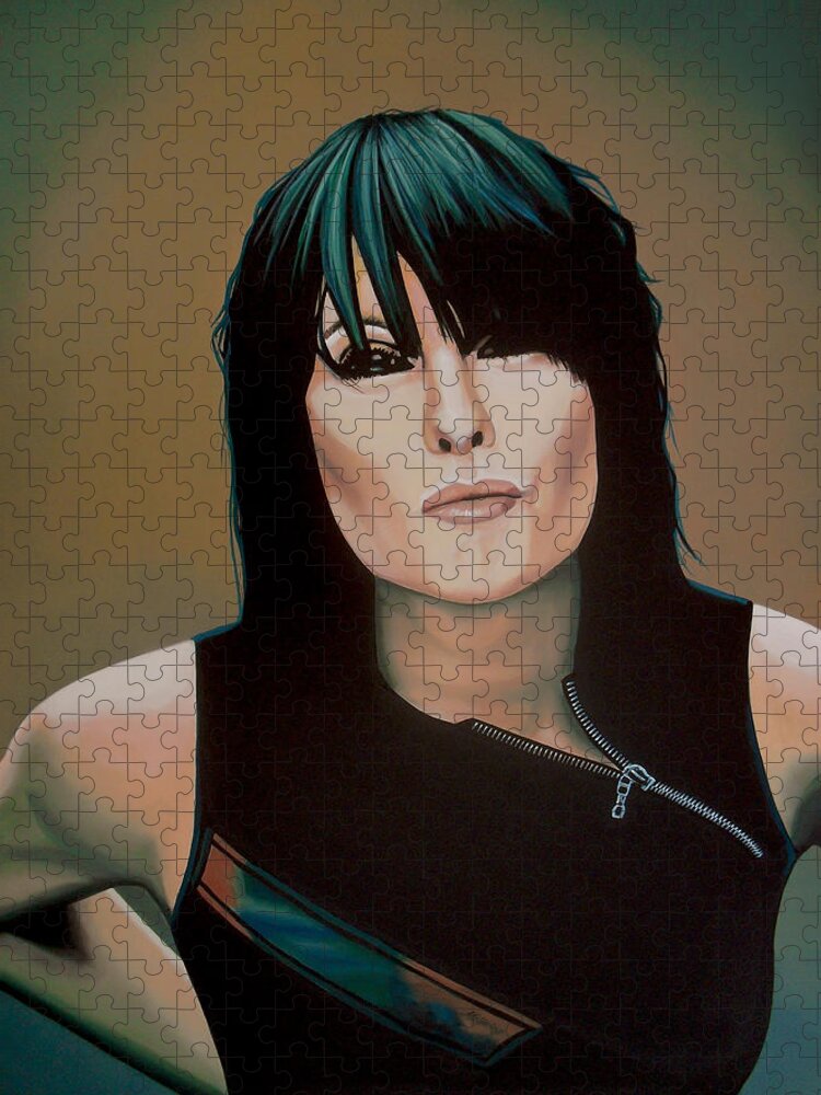 Chrissie Hynde Jigsaw Puzzle featuring the painting Chrissie Hynde Painting by Paul Meijering