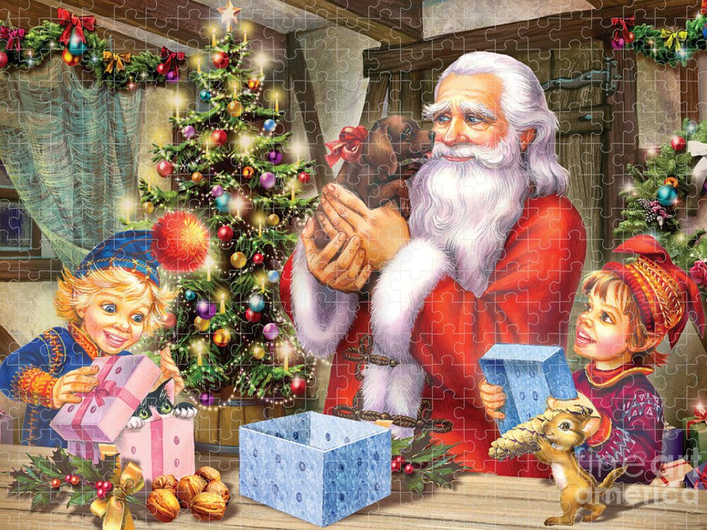 Zorina Baldescu Jigsaw Puzzle featuring the digital art Christmas Eve by MGL Meiklejohn Graphics Licensing