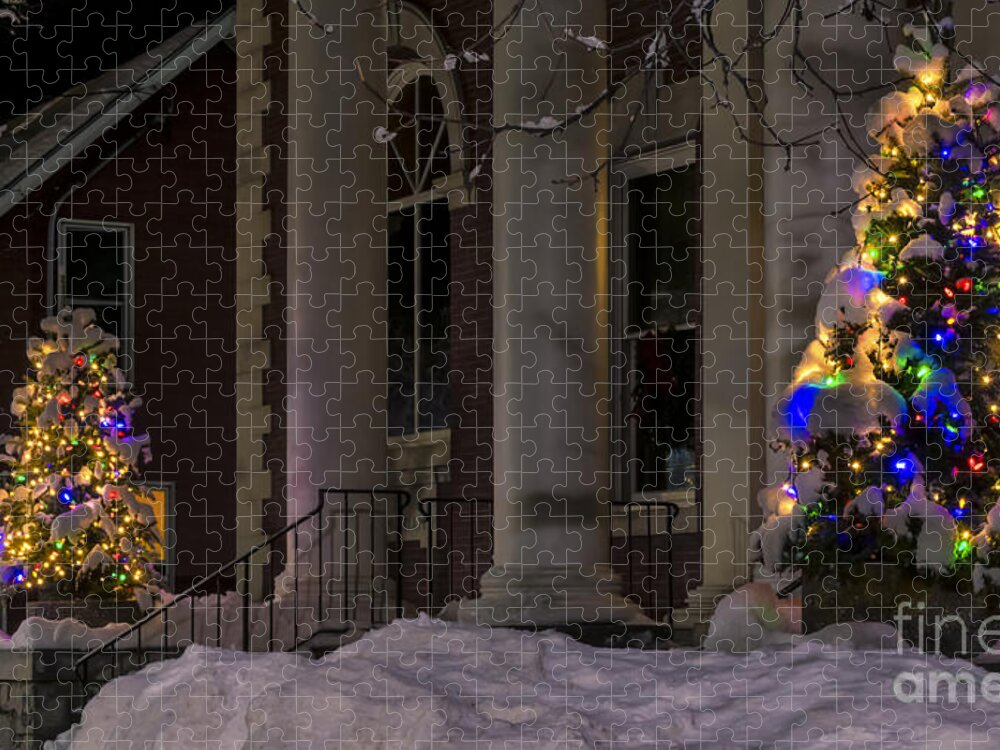 Christmas Jigsaw Puzzle featuring the photograph Christmas in Stowe Vermont. by New England Photography