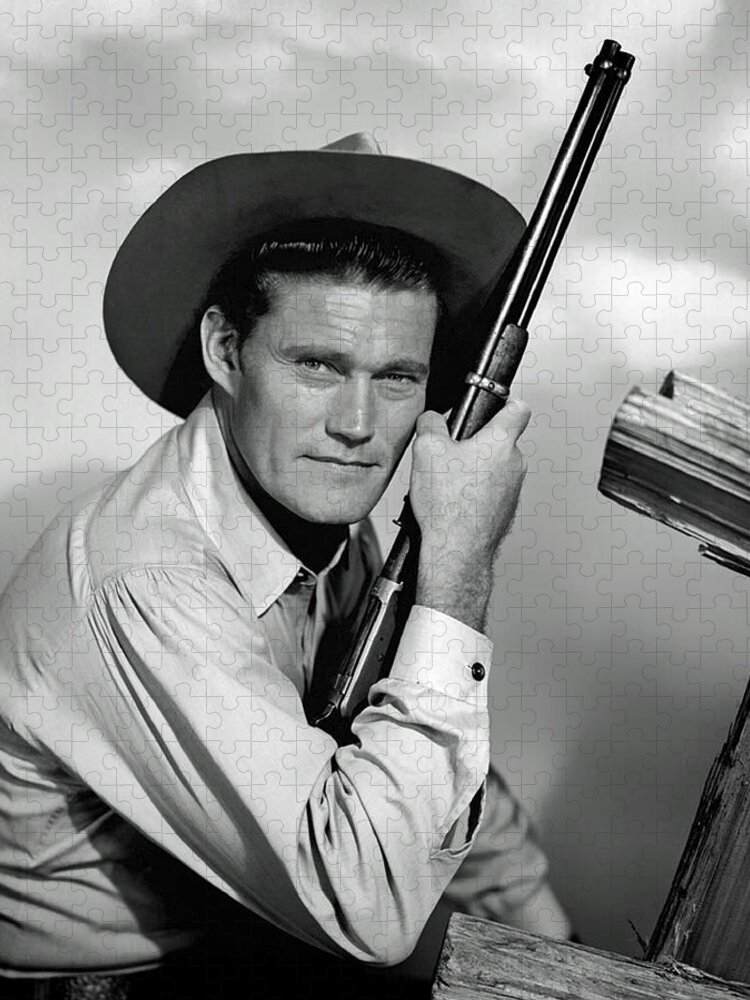 Chuck Connors Jigsaw Puzzle featuring the photograph Chuck Connors - The Rifleman by Mountain Dreams