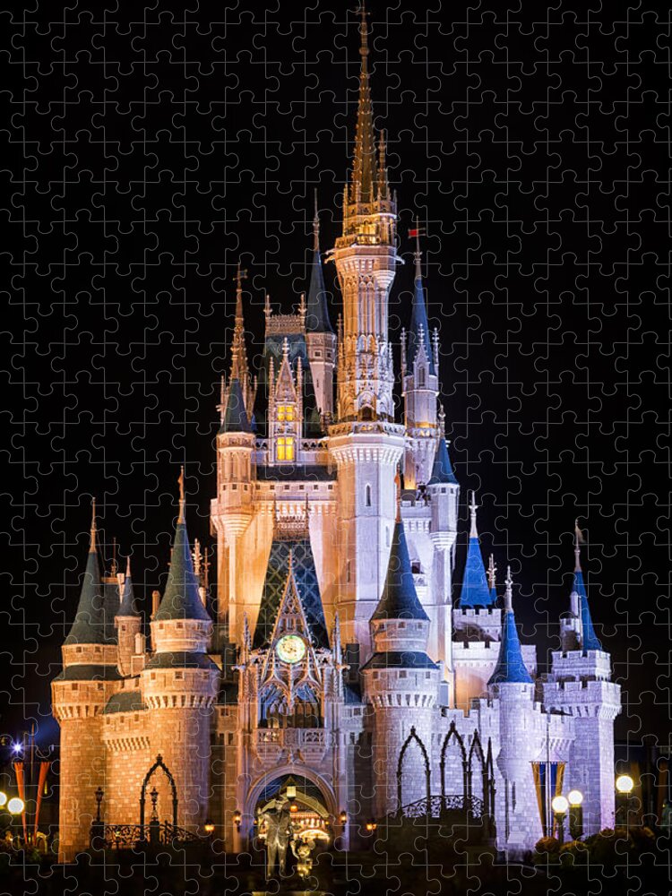 3scape Jigsaw Puzzle featuring the photograph Cinderella's Castle in Magic Kingdom by Adam Romanowicz