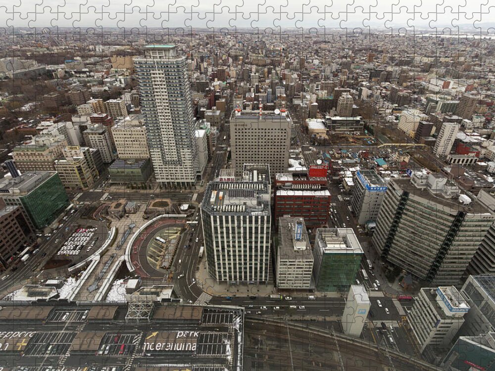 Hokkaido Jigsaw Puzzle featuring the photograph Cityscape Of Sapporo, Hokkaido, Japan by Tetsuya Aoki