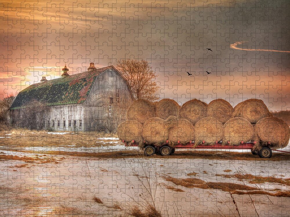 Barn Jigsaw Puzzle featuring the photograph Clayton Sunset by Lori Deiter