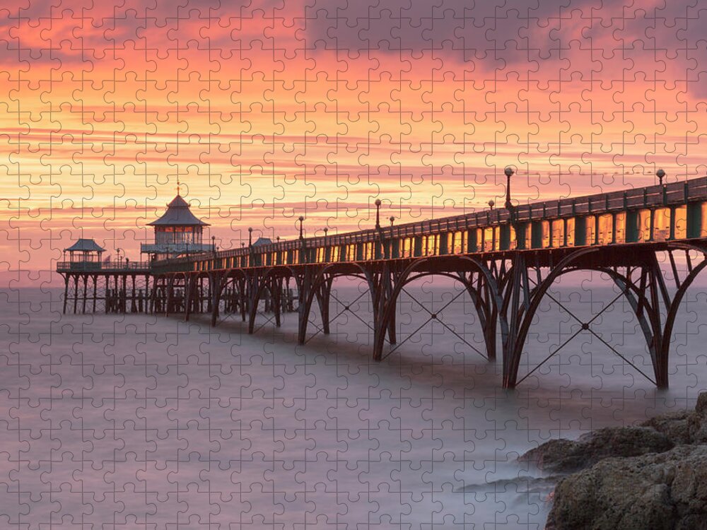 Clevedon Pier Jigsaw Puzzle featuring the photograph Clevedon Pier In Somerset, England by Nick Cable