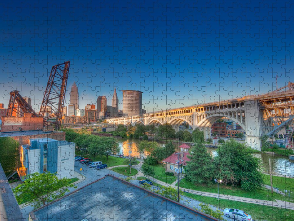 Hdr Jigsaw Puzzle featuring the photograph Cleveland Abstract HDR by John Magyar Photography