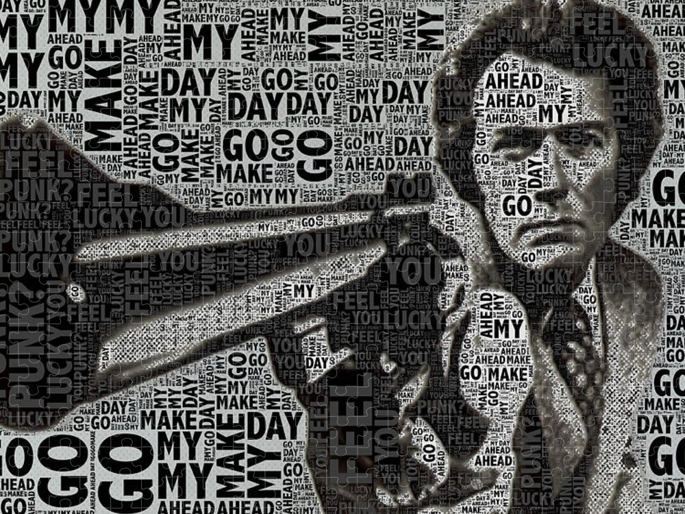 Clint Eastwood Jigsaw Puzzle featuring the photograph Clint Eastwood Dirty Harry by Tony Rubino