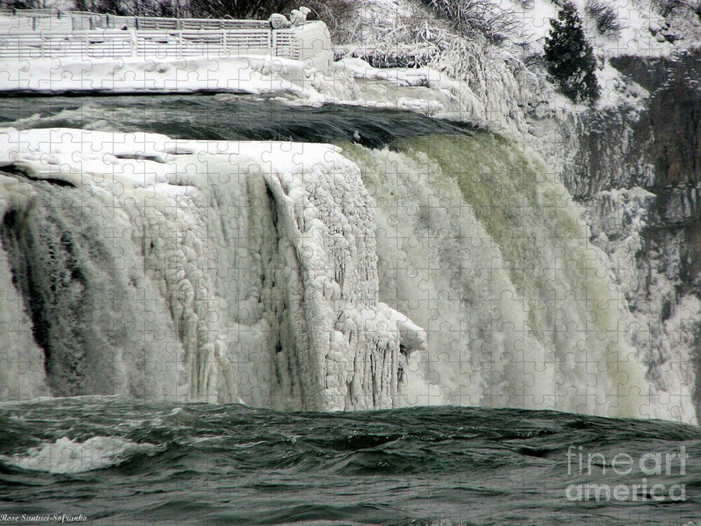 Niagara Falls Jigsaw Puzzle featuring the photograph Closeup of Icy Niagara Falls by Rose Santuci-Sofranko