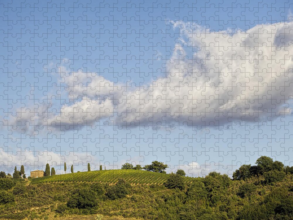 Tuscany Jigsaw Puzzle featuring the photograph Clouds above Tuscany by David Letts