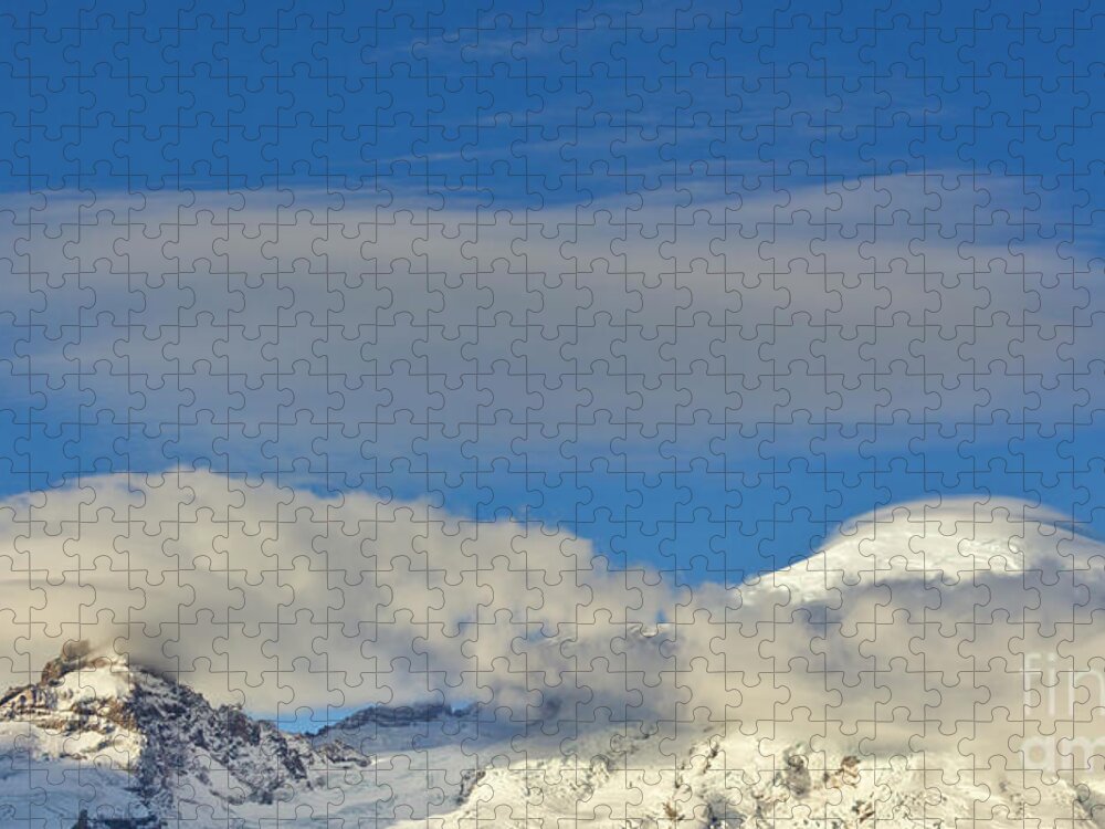 00559211 Jigsaw Puzzle featuring the photograph Clouds Over Mount Rainer by Yva Momatiuk John Eastcott