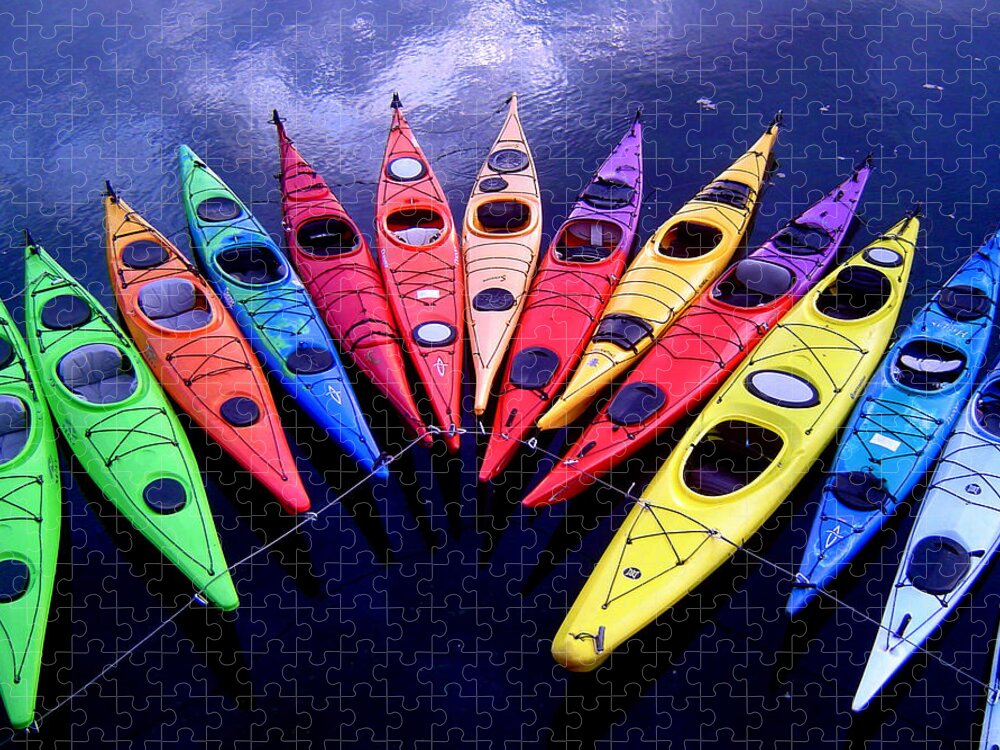 Kayak Jigsaw Puzzle featuring the photograph Clustered Kayaks by Owen Weber