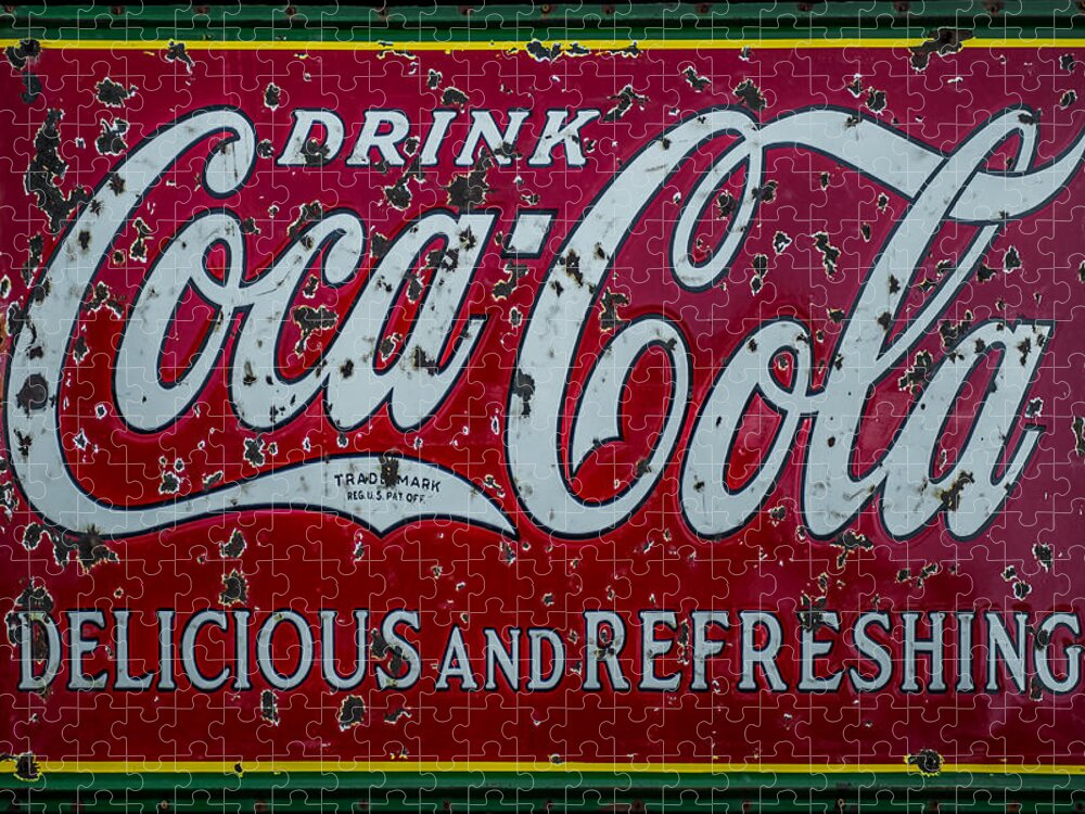 Coca Cola Jigsaw Puzzle featuring the photograph Coca Cola Sign by Paul Freidlund