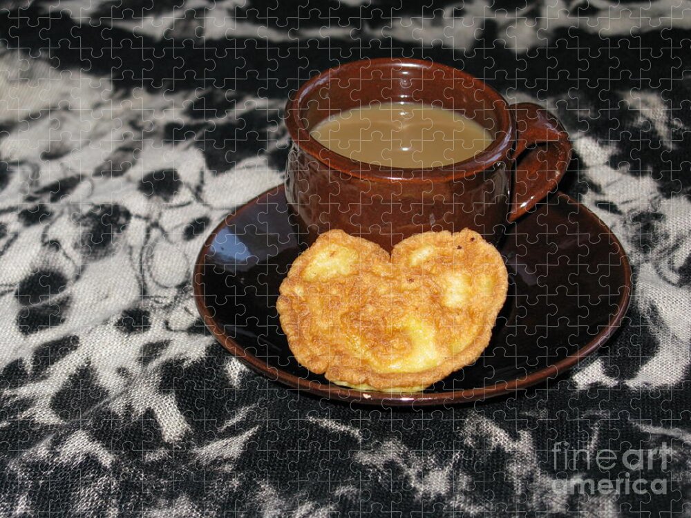  Jigsaw Puzzle featuring the photograph Coffee Served With Love by Ausra Huntington nee Paulauskaite