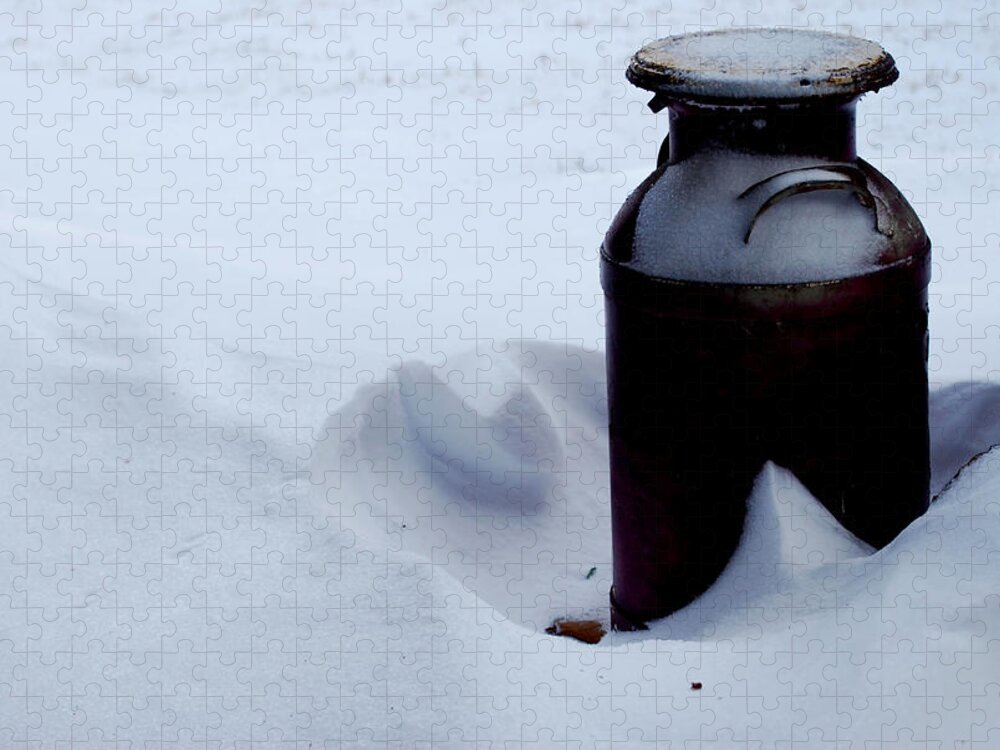 Snow Jigsaw Puzzle featuring the photograph Cold Milk by Linda Cox