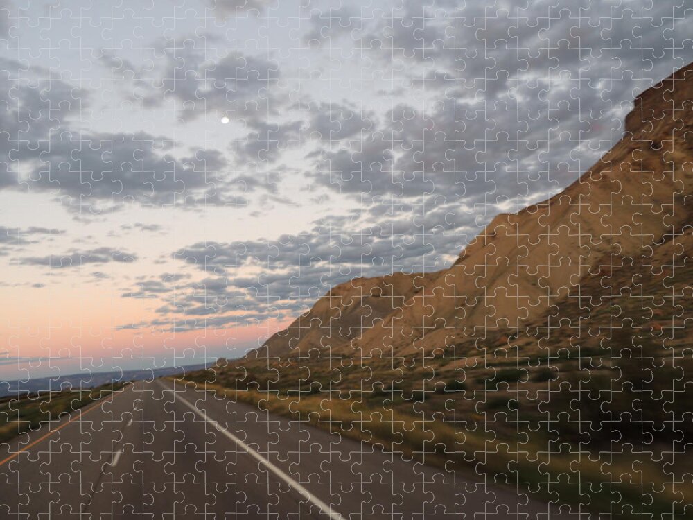 A Colorado Landscape Study Shot From The Window Of A Moving Semi Truck. Part Of The Mile A Minute Landscape Series. Jigsaw Puzzle featuring the photograph Colorado Sunrise I-70 0227 by Andrew Chambers