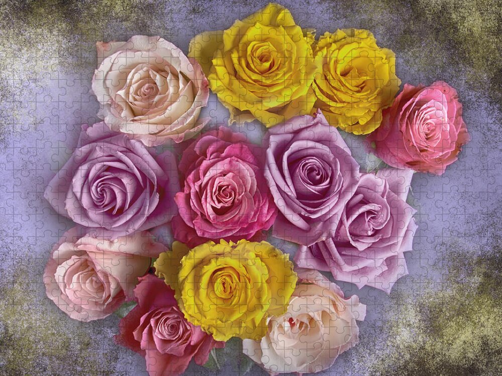 Bouquet Jigsaw Puzzle featuring the photograph Colorful Bouquet Of Roses by James BO Insogna