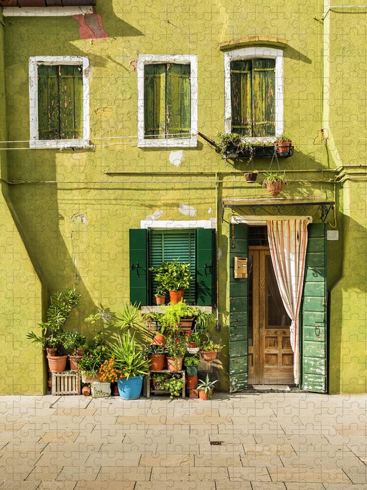 Shutter Jigsaw Puzzle featuring the photograph Colorful Facade – Burano, Italy by Corystevens