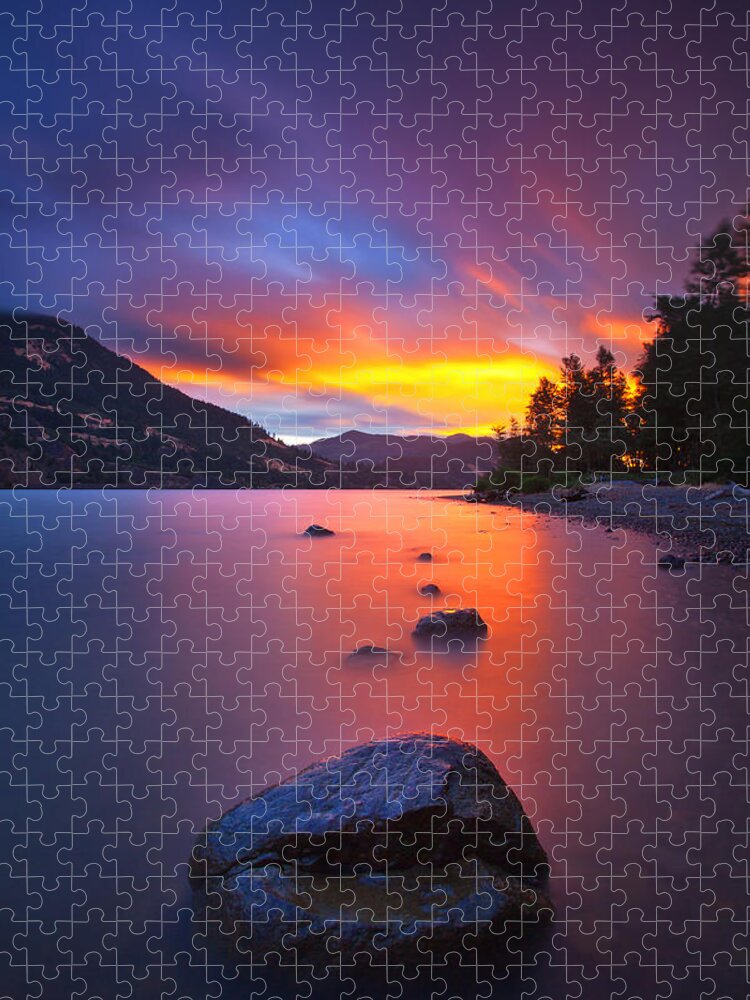 Sunset Jigsaw Puzzle featuring the photograph Columbia Morning Fire by Darren White