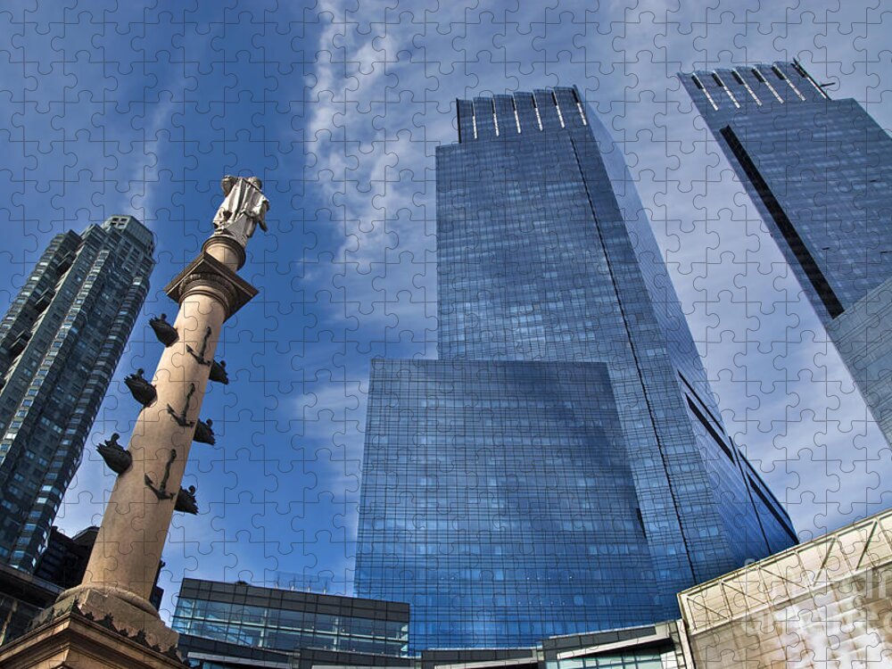 Building Jigsaw Puzzle featuring the photograph Columbus Circle and Time Warner Center by Phil Cardamone