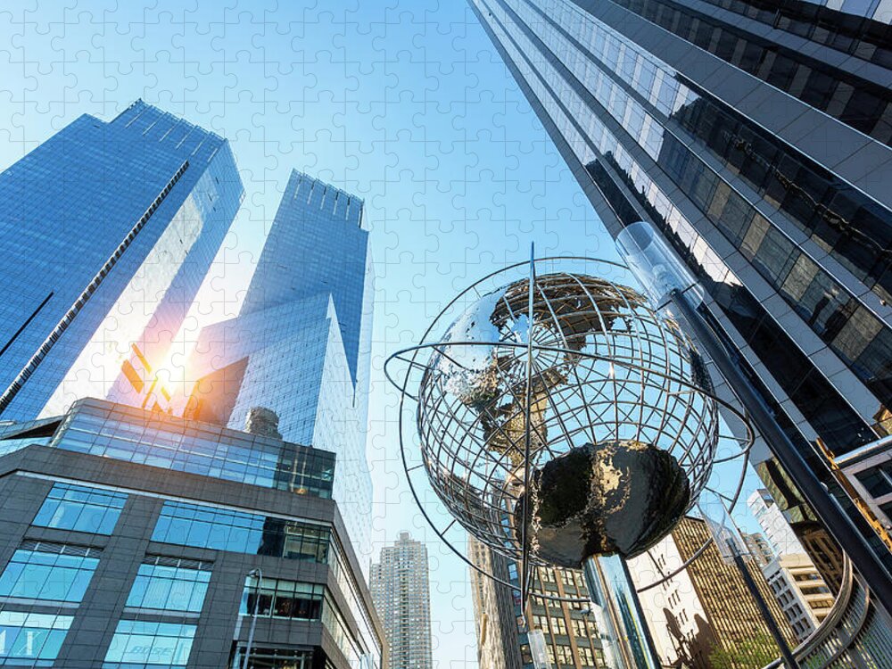 Tranquility Jigsaw Puzzle featuring the photograph Columbus Circle, Time Warner Center by Sylvain Sonnet