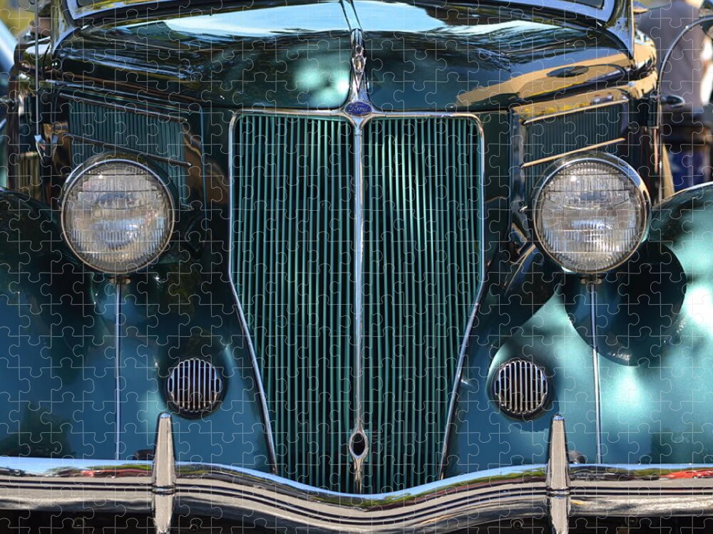  Jigsaw Puzzle featuring the photograph Cool Blue Green Ford by Dean Ferreira